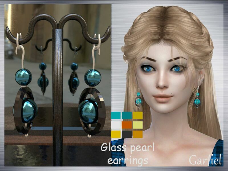 Glass Pearl Earrings By Garfiel Sims 4 CC