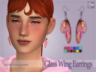 Glass Wing Earrings By Sunflowerpetalscc Sims 4 CC