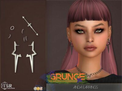 Grunge Anda Earrings By Playerswonderland Sims 4 CC