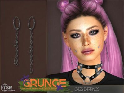 Grunge Cass Earrings By Playerswonderland Sims 4 CC