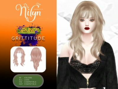 Grunge Grittitude Hair By Nilyn Sims 4 CC