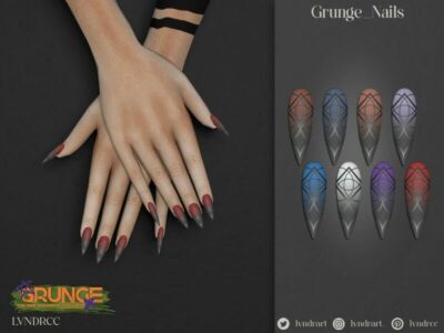 (Grunge) Grunge Nails By Lvndrcc Sims 4 CC