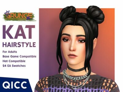 Grunge – KAT Hair By Qicc Sims 4 CC