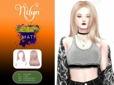 Grunge Mati Hair By Nilyn Sims 4 CC