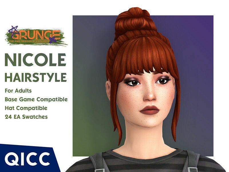 Grunge – Nicole Hair By Qicc Sims 4 CC