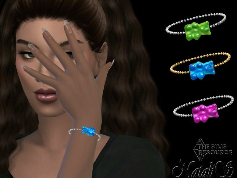 Gummy Bear Chain Bracelet By Natalis Sims 4 CC