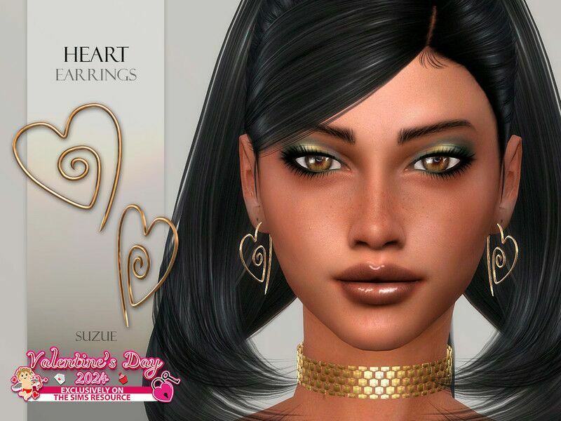 Heart Earrings Sims 4 CC