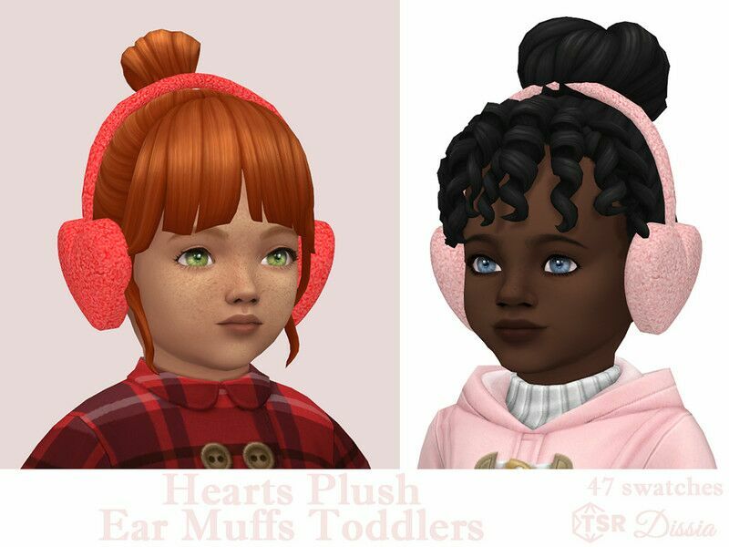 Hearts Plush EAR Muffs Toddlers Sims 4 CC