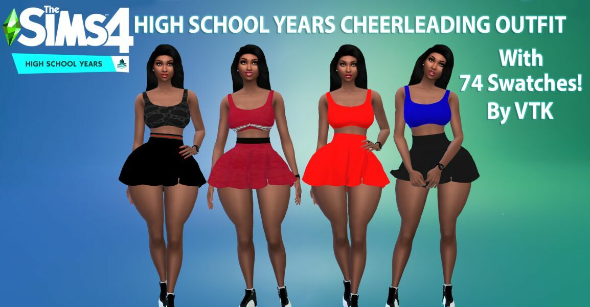 High School Cheerleading Outfit By VTK By VTK Sims 4 CC