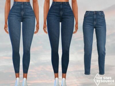 High Waisted Classic Blue Jeans By Saliwa Sims 4 CC