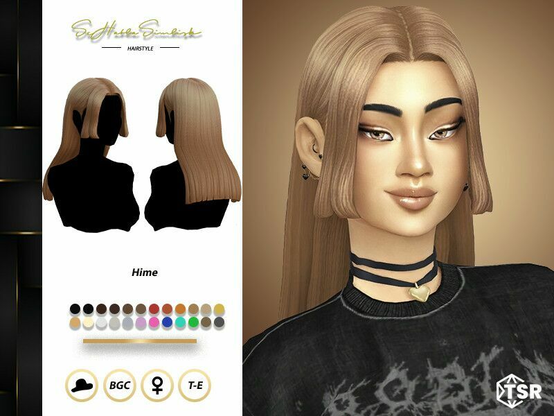 Hime Hairstyle Sims 4 CC