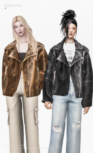 sims 4 cc hm leather biker jacket by charonlee 2