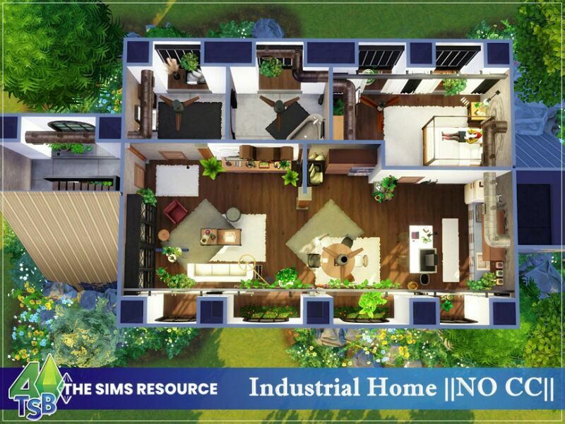 sims 4 cc industrial home by bozena 3