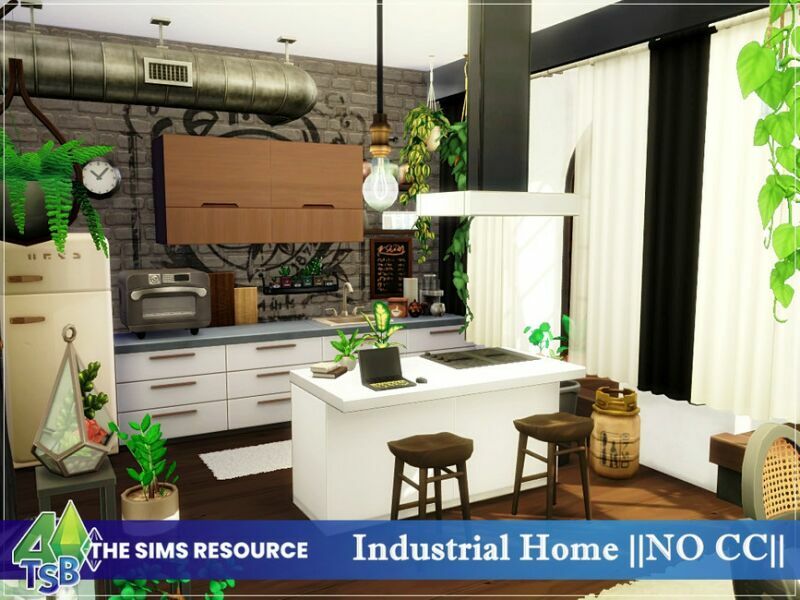 sims 4 cc industrial home by bozena 4