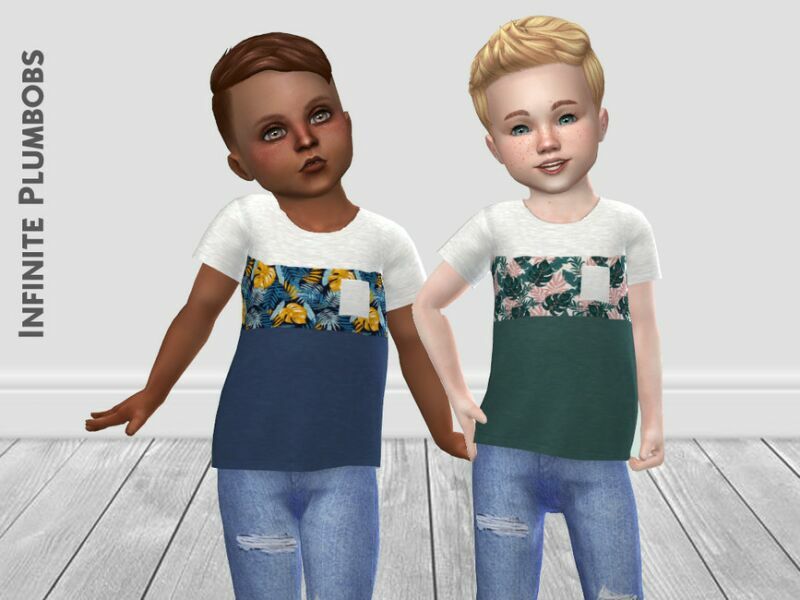 IP Toddler Tropical Block T-Shirt By Infiniteplumbobs Sims 4 CC