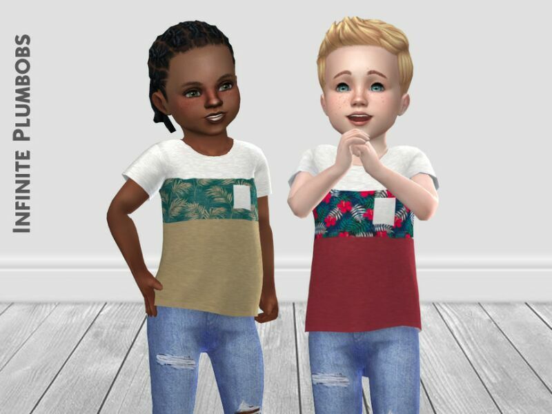 sims 4 cc ip toddler tropical block t shirt by infiniteplumbobs 2