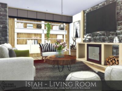 Isiah – Living Room – TSR CC Only By Rirann Sims 4 CC