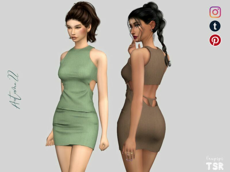 Knit Dress – DR462 By Laupipi Sims 4 CC