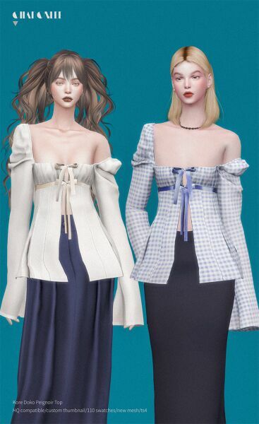 sims 4 cc kore doko peignoir top by charonlee 2