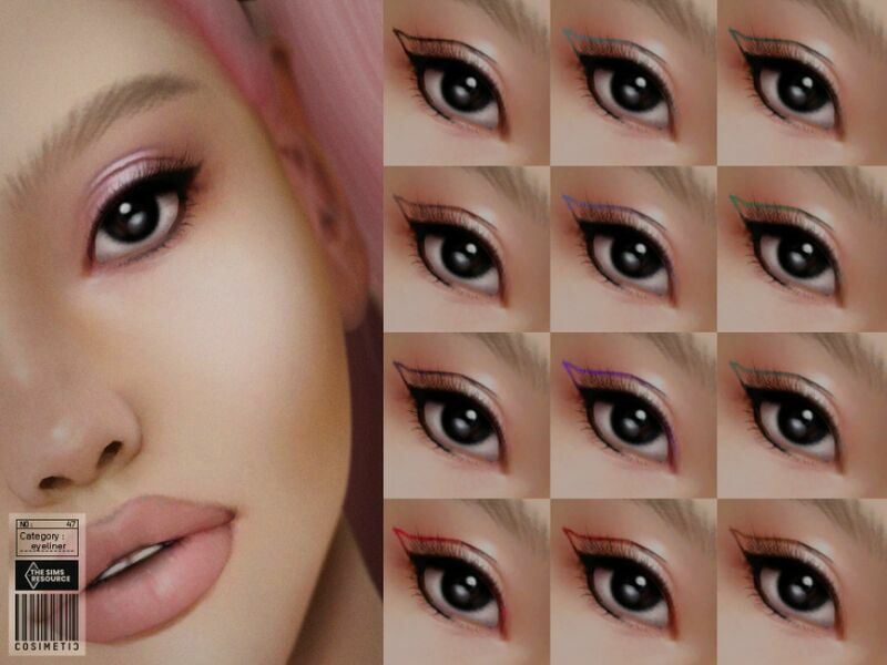 Korean Natural Eyeliner | N47 By Cosimetic Sims 4 CC