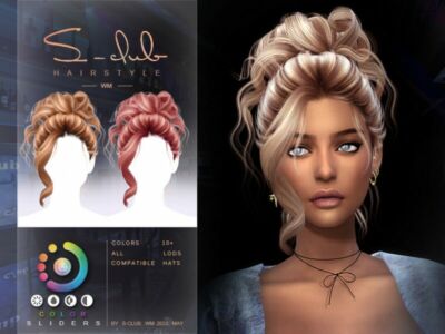 Lazy/Relax Updo Hairstyle(Rina) By S-Club Sims 4 CC