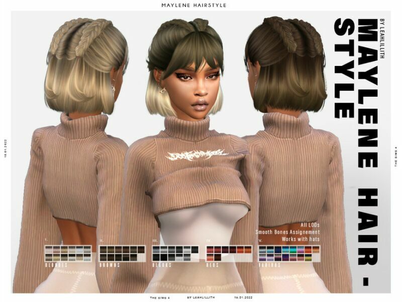 Leahlillith Maylene Hairstyle Sims 4 CC