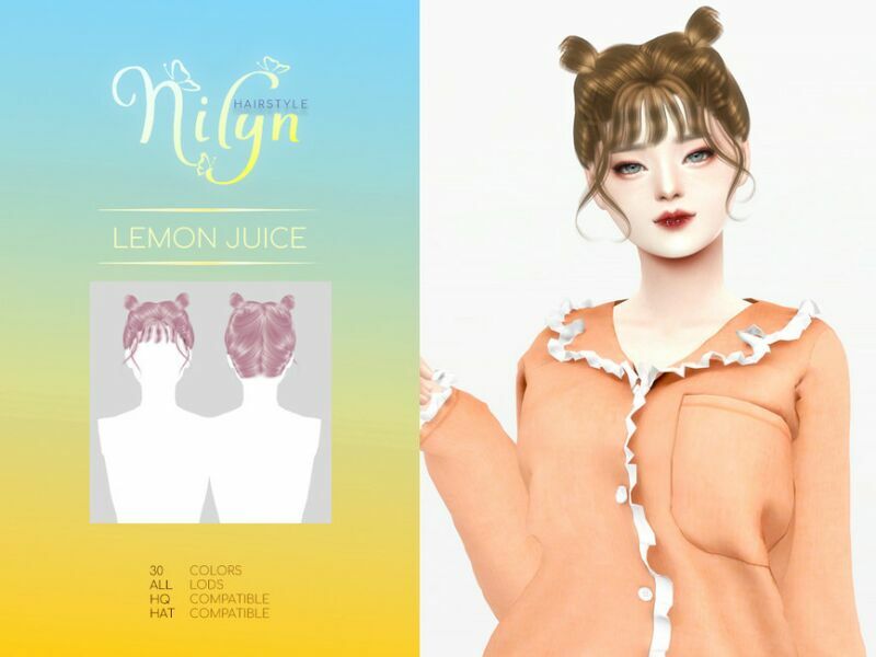 Lemond Juice Hair – NEW Mesh By Nilyn Sims 4 CC