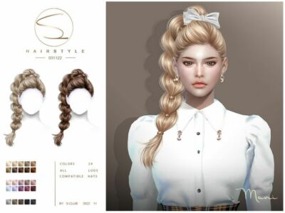 Long Braid Hair(Mani031122) By S-Club Sims 4 CC