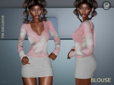 Long Sleeve Multi Color TOP By Pizazz Sims 4 CC