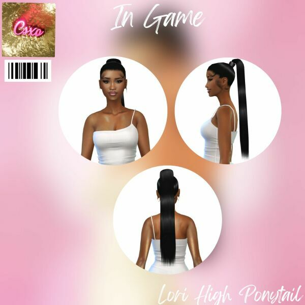 sims 4 cc lori high ponytail 3