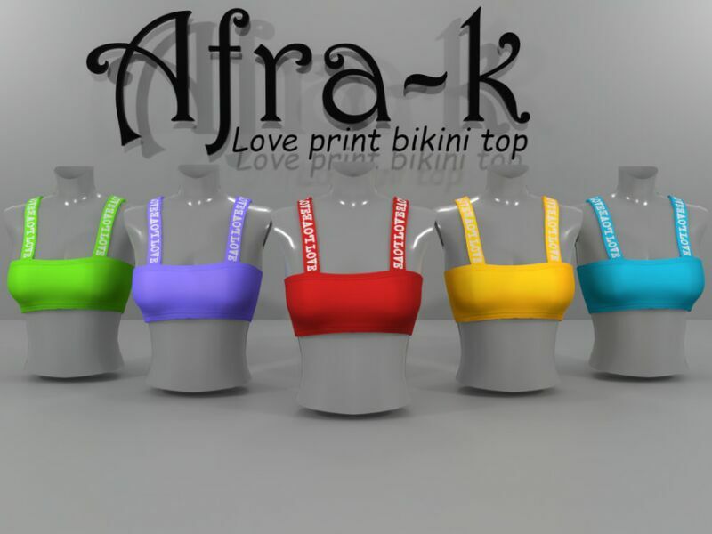 sims 4 cc love print bikini top by akaysims 2