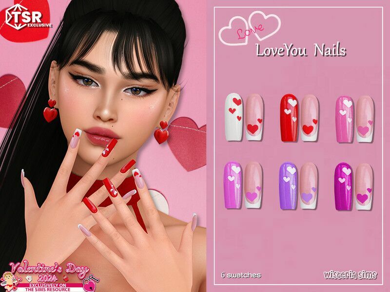 Love YOU Nails Sims 4 CC