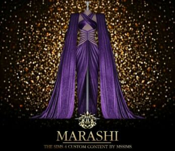 Marashi Gown With Cape ACC By Mssims Sims 4 CC