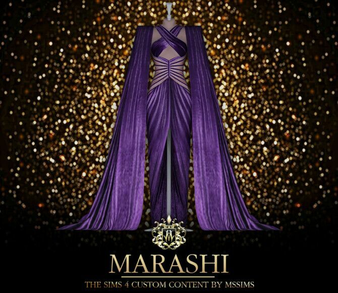 Marashi Gown With Cape ACC By Mssims Sims 4 CC