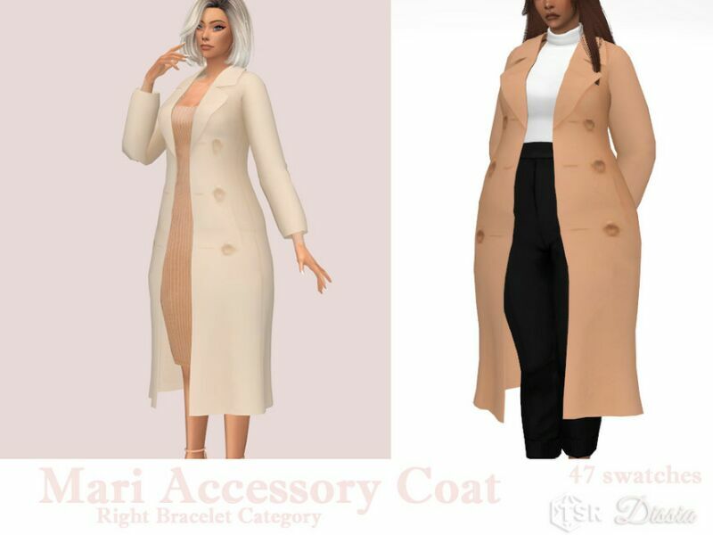 Mari Accessory Coat By Dissia Sims 4 CC