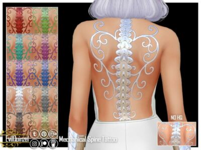 Mechanical Spine Tattoo By Evilquinzel Sims 4 CC