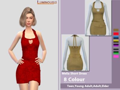 Melia Short Dress By Luminousls Sims 4 CC