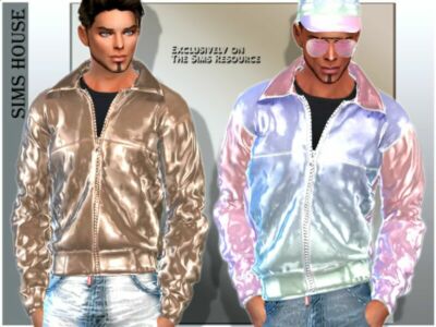 Men’S Holographic Laser Jacket Sims 4 CC