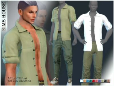 / Men’S Unbuttoned Single Shirt Sims 4 CC