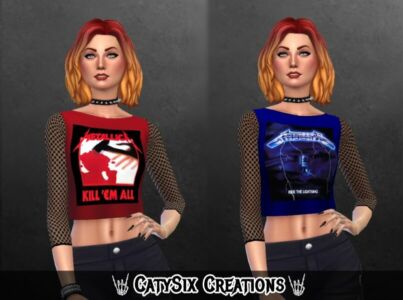 Metallica Tops X7 By Catysix Sims 4 CC