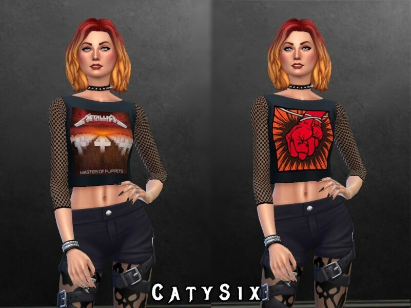 sims 4 cc metallica tops x7 by catysix 2