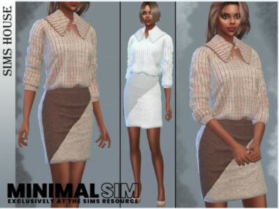 Minimalsim Women’S Straight Skirt Sims 4 CC