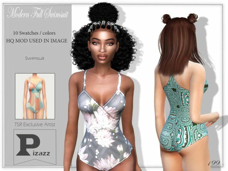 Modern Full Swimsuit By Pizazz Sims 4 CC