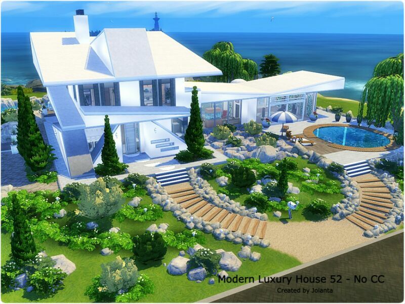 Modern Luxury House 52 – NO CC By Jolanta Sims 4 CC