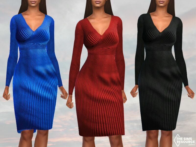 Mona Long Sleeve Mesh Dresses By Saliwa Sims 4 CC