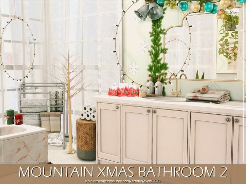 Mountain Xmas Bathroom 2 By Mychqqq Sims 4 CC