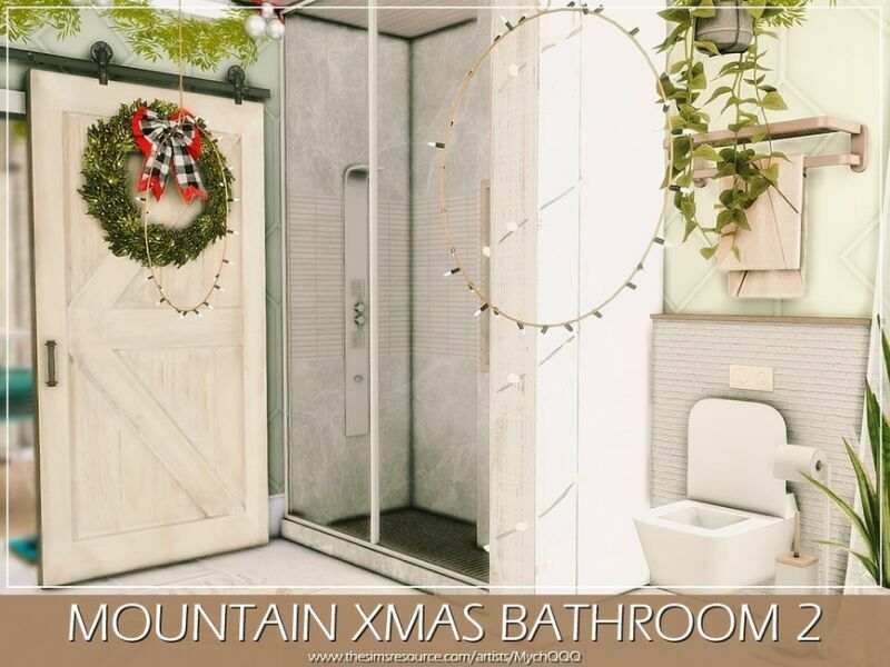 sims 4 cc mountain xmas bathroom 2 by mychqqq 5