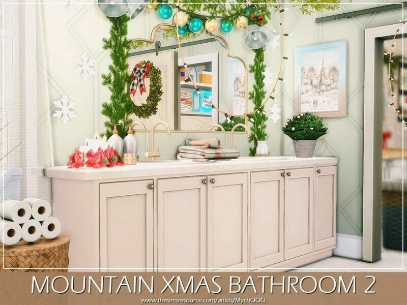 sims 4 cc mountain xmas bathroom 2 by mychqqq 6