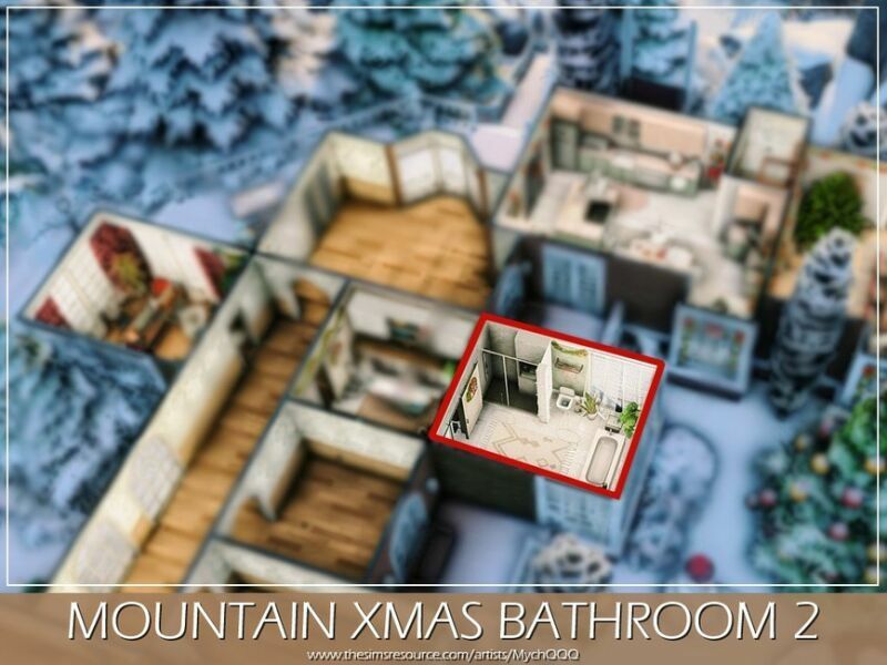 sims 4 cc mountain xmas bathroom 2 by mychqqq 7