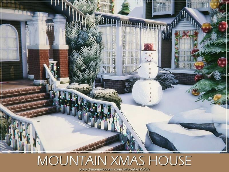 sims 4 cc mountain xmas house unfurnished by mychqqq 2